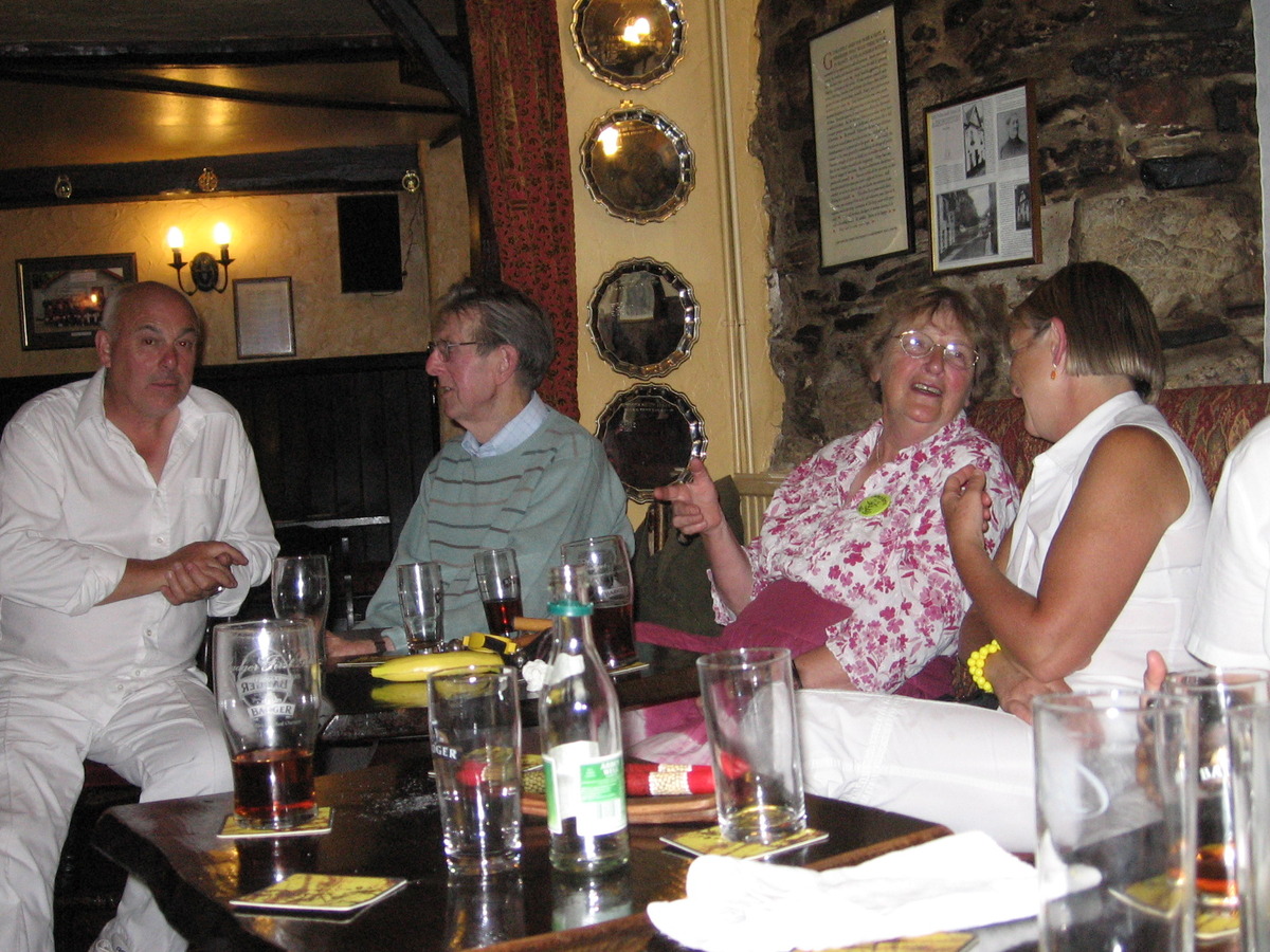 Chris, Eddie, Pam and Del in the Exeter Inn, Ashburton